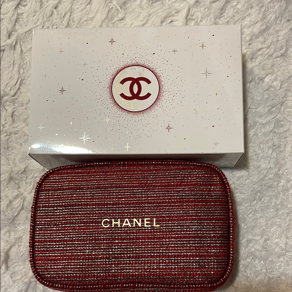 Chanel Red Woven Clutch